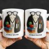 Customizable Coffee Mug Featuring Glasses, Books, Apple, Markers, Lab Coat - Personalized Custom Coffee Mug - GRAD272_MG