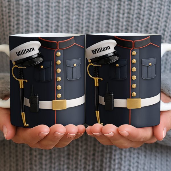 Customizable Design For Our Bravest Featuring Police Uniform - Personalized Custom Coffee Mug - JBS064_MG