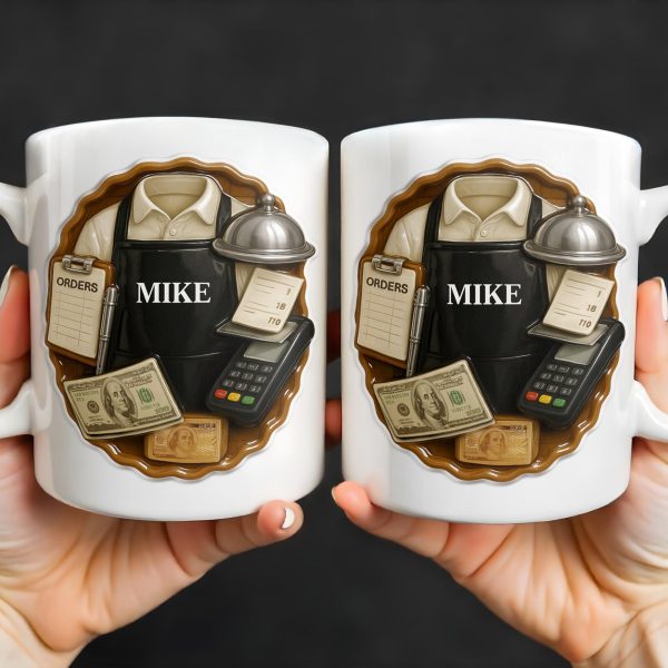 Customizable Diner Server Mug With Essential Tools - Personalized Custom Coffee Mug - FAM381_MG