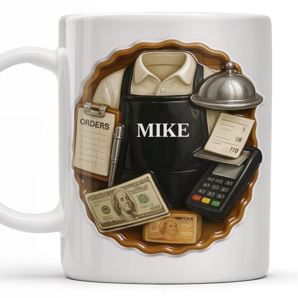 Customizable Diner Server Mug With Essential Tools - Personalized Custom Coffee Mug - FAM381_MG