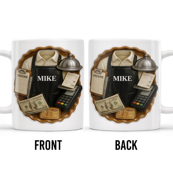 Customizable Diner Server Mug With Essential Tools - Personalized Custom Coffee Mug - FAM381_MG