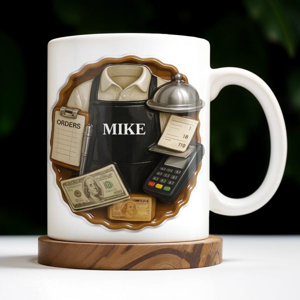 Customizable Diner Server Mug With Essential Tools - Personalized Custom Coffee Mug - FAM381_MG