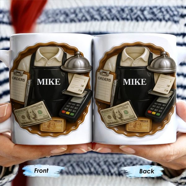 Customizable Diner Server Mug With Essential Tools - Personalized Custom Coffee Mug - FAM381_MG