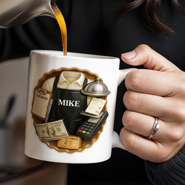 Customizable Diner Server Mug With Essential Tools - Personalized Custom Coffee Mug - FAM381_MG