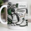 Customizable Golf Themed Mug With Clubs And Balls - Personalized Custom Coffee Mug - GOLF012_MG