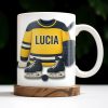 Customizable Hockey Jersey and Ice Skates Design - Personalized Custom Coffee Mug - SPORT008_MG