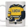 Customizable Hockey Jersey and Ice Skates Design - Personalized Custom Coffee Mug - SPORT008_MG