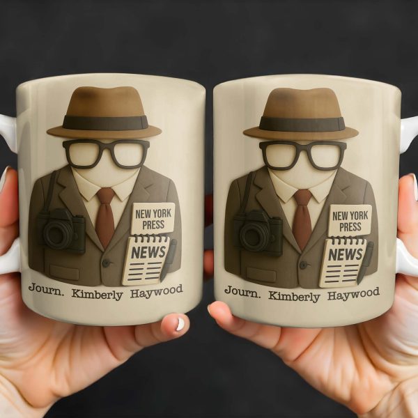 Customizable Journalist, Camera, Press Badge, Hat, Glasses - Personalized Custom Coffee Mug - OFW002_MG
