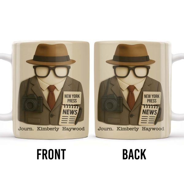 Customizable Journalist, Camera, Press Badge, Hat, Glasses - Personalized Custom Coffee Mug - OFW002_MG