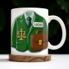 Customizable Lawyer-Themed Coffee Mug With Scales of Justice and Briefcase - Personalized Custom Coffee Mug - GRAD304_MG