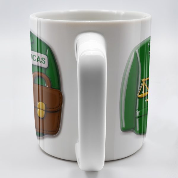 Customizable Lawyer-Themed Coffee Mug With Scales of Justice and Briefcase - Personalized Custom Coffee Mug - GRAD304_MG