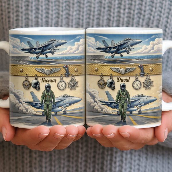 Customizable Military Pilot And Jets Theme - Personalized Custom Coffee Mug - JBS104_MG