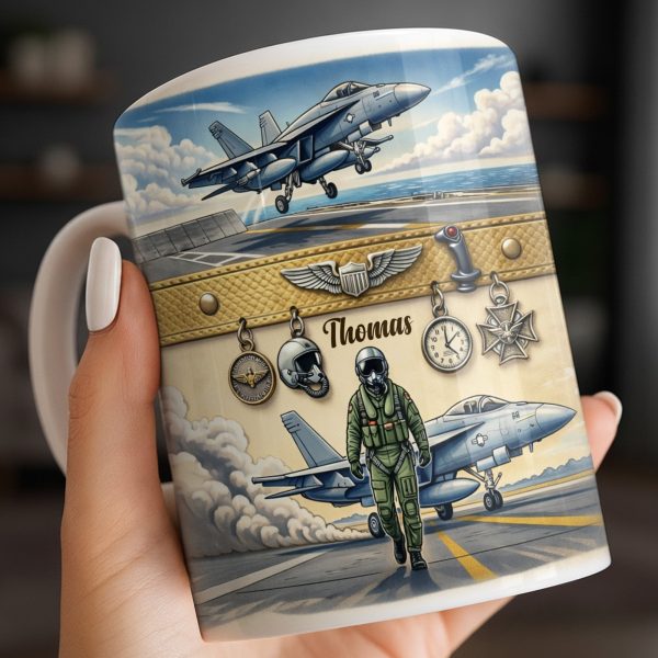 Customizable Military Pilot And Jets Theme - Personalized Custom Coffee Mug - JBS104_MG