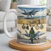 Customizable Military Pilot And Jets Theme - Personalized Custom Coffee Mug - JBS104_MG