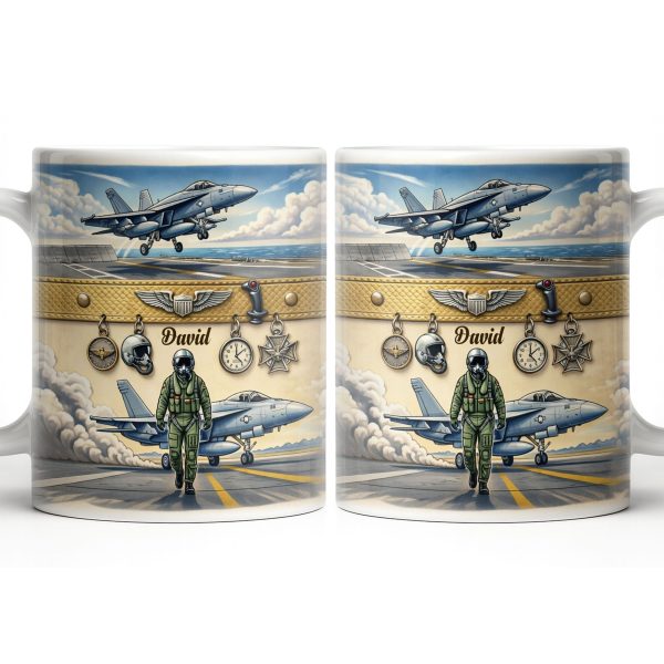 Customizable Military Pilot And Jets Theme - Personalized Custom Coffee Mug - JBS104_MG