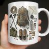 Customize Essential Outdoor Adventure Gear Backpack, Boots, Map - Personalized Custom Coffee Mug - HOB048_MG