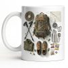 Customize Essential Outdoor Adventure Gear Backpack, Boots, Map - Personalized Custom Coffee Mug - HOB048_MG