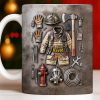 Customize This Mug With Your Firefighter's Name And Gear - Personalized Custom Coffee Mug - FIF047_MG