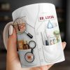 Customize With Name and Specialty, Doctor's Coat and Medical Equipment - Personalized Custom Coffee Mug - DOC100_MG