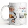 Customize With Name and Specialty, Doctor's Coat and Medical Equipment - Personalized Custom Coffee Mug - DOC100_MG