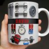 Customize With Your Special Name And Fitness Gear - Personalized Custom Coffee Mug - HOB035_MG