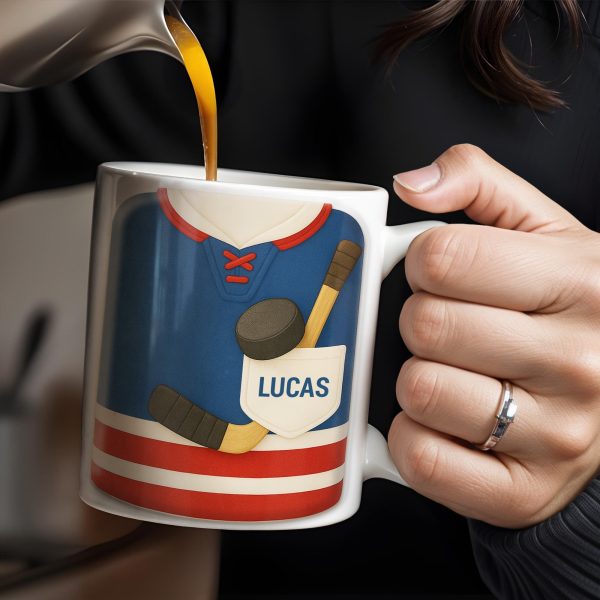 Customize Your Hockey Jersey Mug With Your Name, Hockey Gear - Personalized Custom Coffee Mug - FAM326_MG
