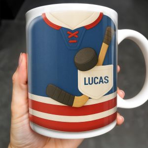 Customize Your Hockey Jersey Mug With Your Name, Hockey Gear - Personalized Custom Coffee Mug - FAM326_MG