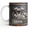 Customize Your Name, V8 Engine Design - Personalized Custom Coffee Mug - HOB021_MG