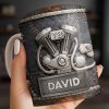 Customize Your Name, V8 Engine Design - Personalized Custom Coffee Mug - HOB021_MG