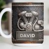 Customize Your Name, V8 Engine Design - Personalized Custom Coffee Mug - HOB021_MG