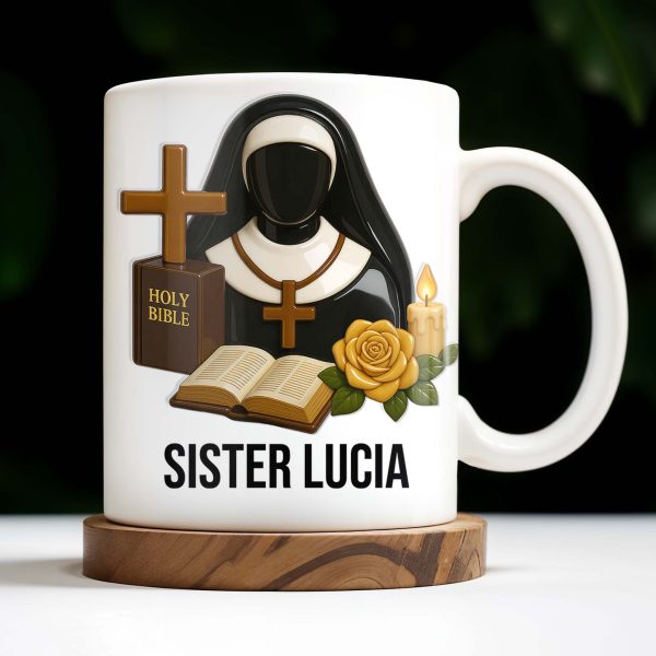 Customize Your Spiritual Coffee Mug With Icons Like Nun, Cross, And Rose - Personalized Custom Coffee Mug - FTH055_MG