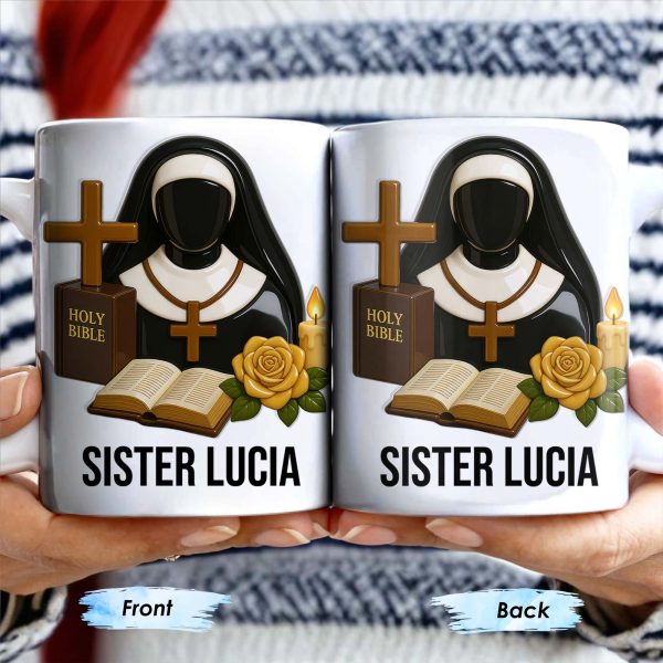 Customize Your Spiritual Coffee Mug With Icons Like Nun, Cross, And Rose - Personalized Custom Coffee Mug - FTH055_MG