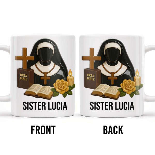 Customize Your Spiritual Coffee Mug With Icons Like Nun, Cross, And Rose - Personalized Custom Coffee Mug - FTH055_MG