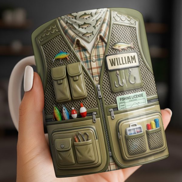 Customized Fishing Gear Design For Outdoor Enthusiasts - Personalized Custom Coffee Mug - JBS099_MG