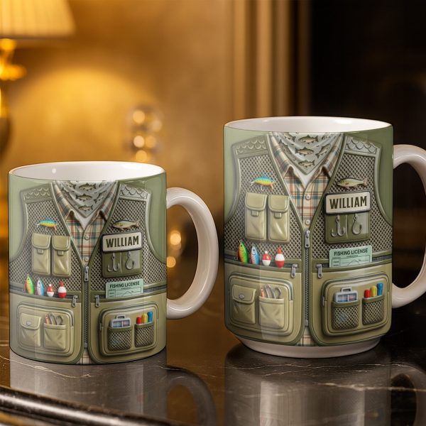 Customized Fishing Gear Design For Outdoor Enthusiasts - Personalized Custom Coffee Mug - JBS099_MG