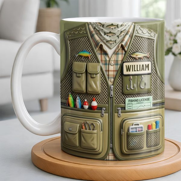Customized Fishing Gear Design For Outdoor Enthusiasts - Personalized Custom Coffee Mug - JBS099_MG