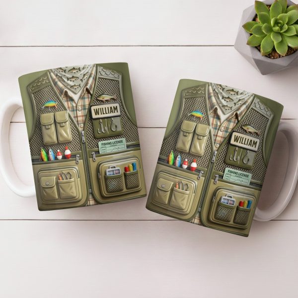 Customized Fishing Gear Design For Outdoor Enthusiasts - Personalized Custom Coffee Mug - JBS099_MG
