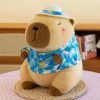 Cute 21cm Capybara Plush Toy - Fluffy Beach Style Stuffed Animal Gift