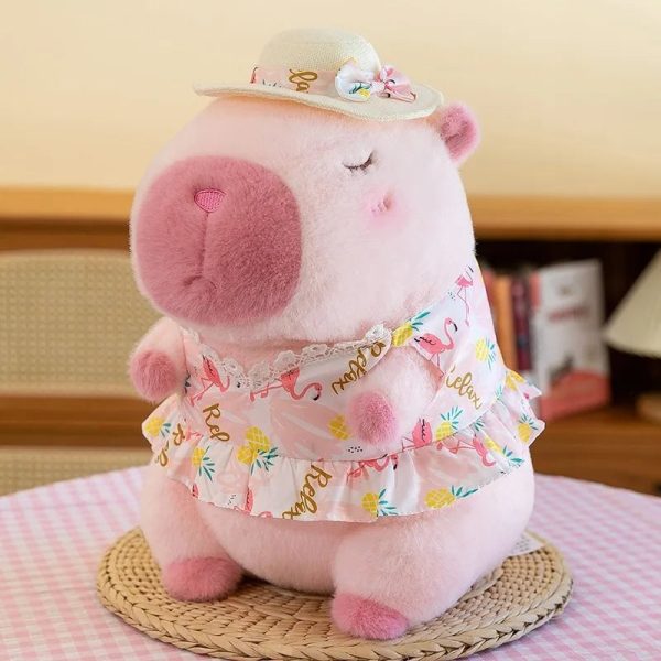 Cute 21cm Capybara Plush Toy - Fluffy Beach Style Stuffed Animal Gift