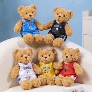 Cute 25cm Bear Plush Toy in Basketball Tee - Perfect Gift for Kids!