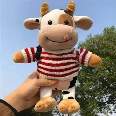 Cute 26CM Cartoon Milk Cow Plush Doll - Soft Stuffed Animal Pillow Toy
