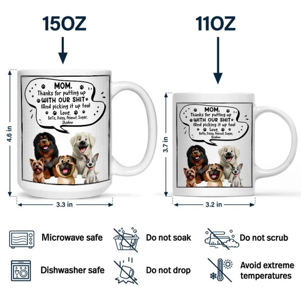 Cute 3D Puppy Thanks For Being The Best Dog Mom Ever - Personalized Mug