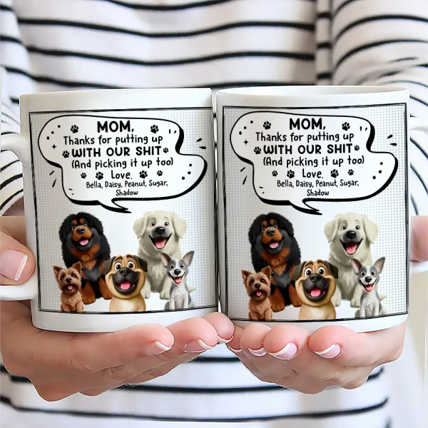 Cute 3D Puppy Thanks For Being The Best Dog Mom Ever - Personalized Mug