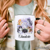 Cute Baby Cats Wildflower Personalized Mug, Cottagecore Botanical Cat Gift with Custom Name
