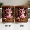 Cute Baby Dragon With Glasses, Books And Scrolls Wooden Bookshelf - Personalized Custom Coffee Mug - BLV093_MG