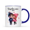 Cute Cartoon Couple Together Since Personalized Mug, Gift for him, Gift for her