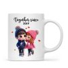 Cute Cartoon Couple Together Since Personalized Mug, Gift for him, Gift for her