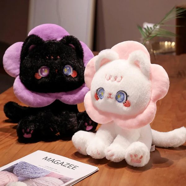 Cute Floral Cat Plush Toy 30cm Soft Stuffed Doll