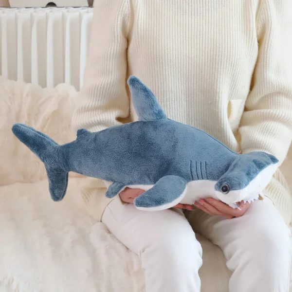 Cute Gray Blue Shark Plush Toy - Soft Stuffed Sea Animal Pillow for Kids