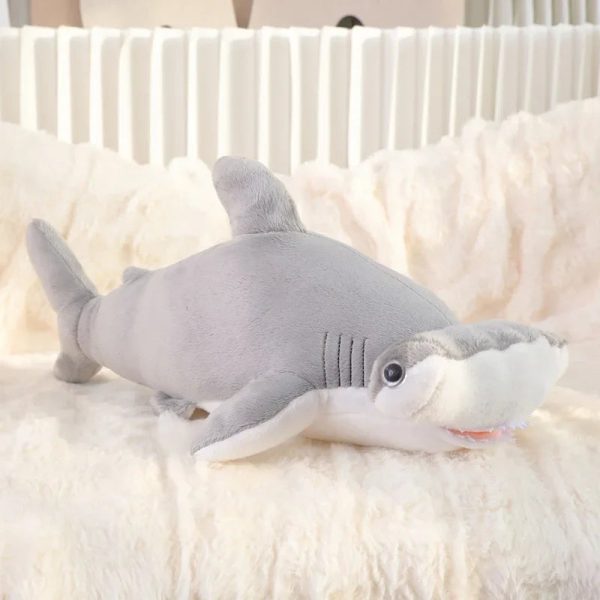 Cute Gray Blue Shark Plush Toy - Soft Stuffed Sea Animal Pillow for Kids